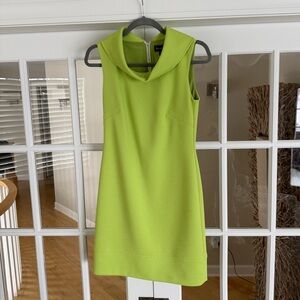 Lime Green Cowl Neck Mini Dress